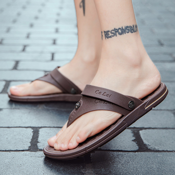 Сандали – корейски модел, горна част изкуствен PU, подметка гума, тип затваряне: джапанки, пол: мъжки