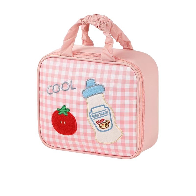 Τσάντα καλλυντικών από ύφασμα Oxford, κέντημα με καρτούν, αδιάβροχη και επεκτάσιμη, κλείσιμο με φερμουάρ