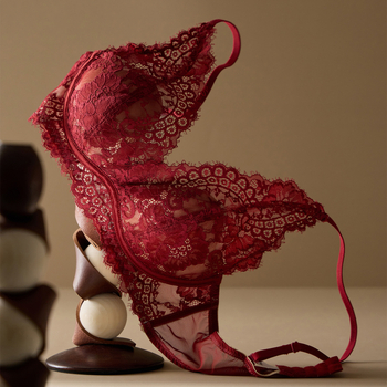 Cerotich Csipkés vezeték nélküli női melltartó – 3/4 kosár, vékony formázott kosár, francia stílus, nylon/poliamid