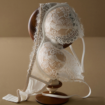 Cerotich Csipkés vezeték nélküli női melltartó – 3/4 kosár, vékony formázott kosár, francia stílus, nylon/poliamid