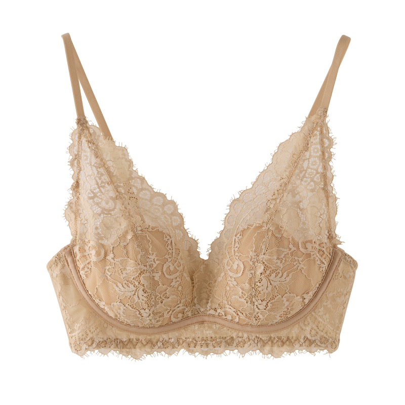Cerotich Csipkés vezeték nélküli női melltartó – 3/4 kosár, vékony formázott kosár, francia stílus, nylon/poliamid