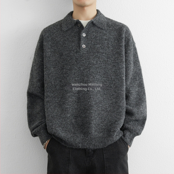 Pletena majica, korejski stil, slobodan kroj, okrugli izrez, uvijeni uzorak