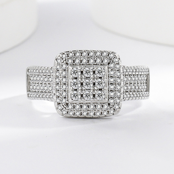 Rézgyűrű négyszögletes geometriai formával – elektroplatált felület, könnyed luxus stílusú kézhez illő ékszer