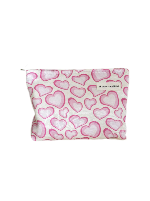 Κοσμητική τσάντα από πολυεστέρα με γεωμετρικό μοτίο και επένδυση πολυεστέρα για αποθήκευση, στυλ φρέσκου και γλυκού