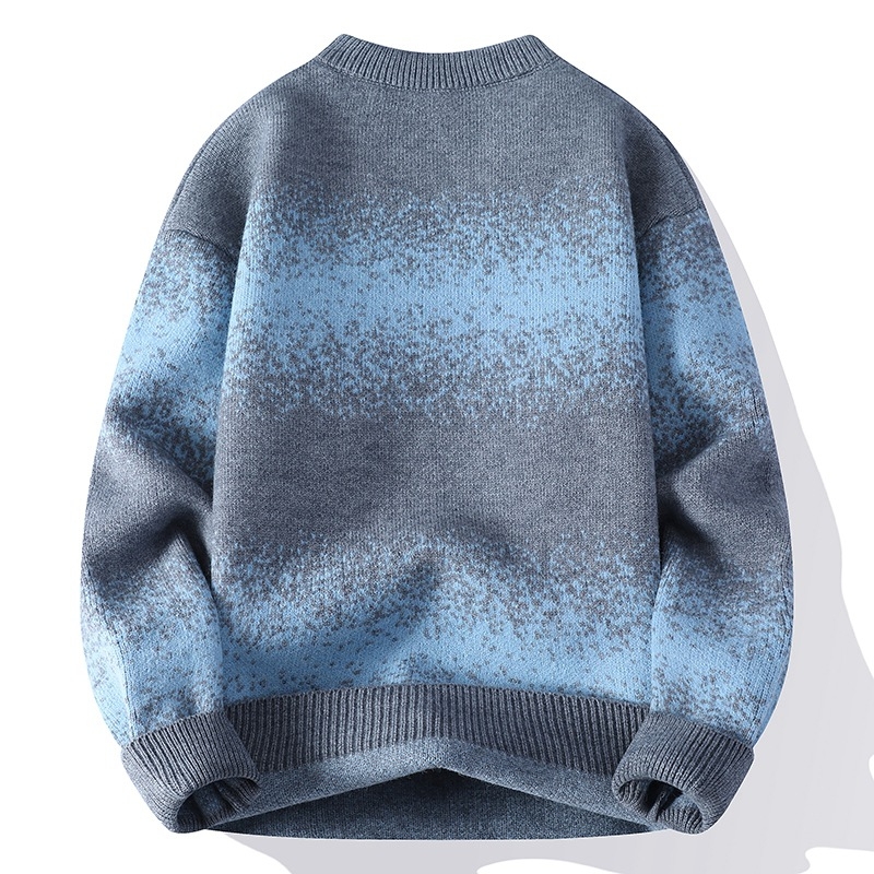Muški pleteni džemper | labav kroj, okrugli izrez, dugi rukavi, jesen 2025, otporan na nabiranje i zadržavanje oblika, poliestarsko vlakno s krznom zeca