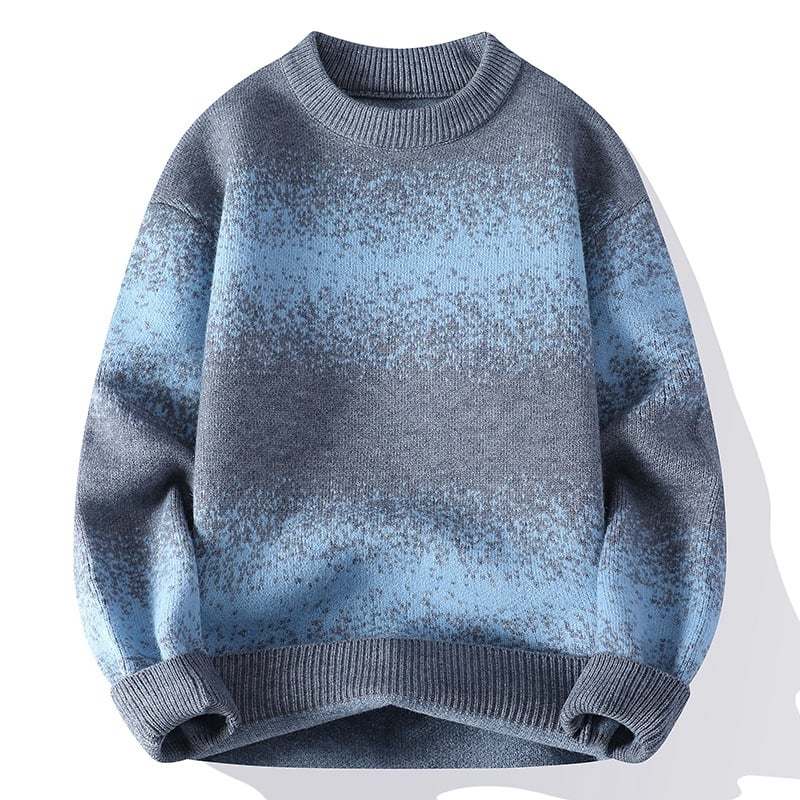Muški pleteni džemper | labav kroj, okrugli izrez, dugi rukavi, jesen 2025, otporan na nabiranje i zadržavanje oblika, poliestarsko vlakno s krznom zeca