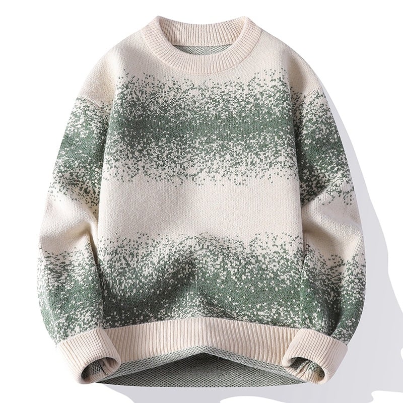 Muški pleteni džemper | labav kroj, okrugli izrez, dugi rukavi, jesen 2025, otporan na nabiranje i zadržavanje oblika, poliestarsko vlakno s krznom zeca