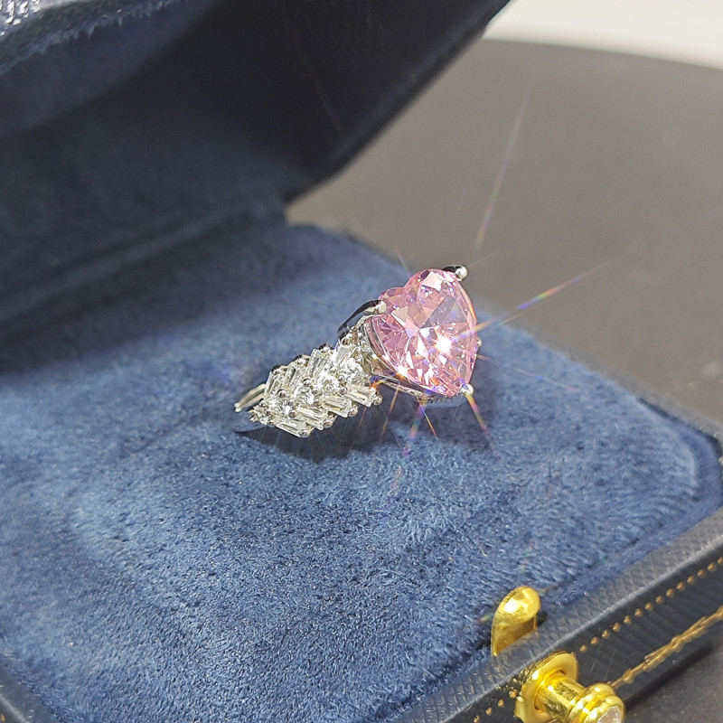 Ding Rui Réz Cirkón Szív Gyűrű Nőknek