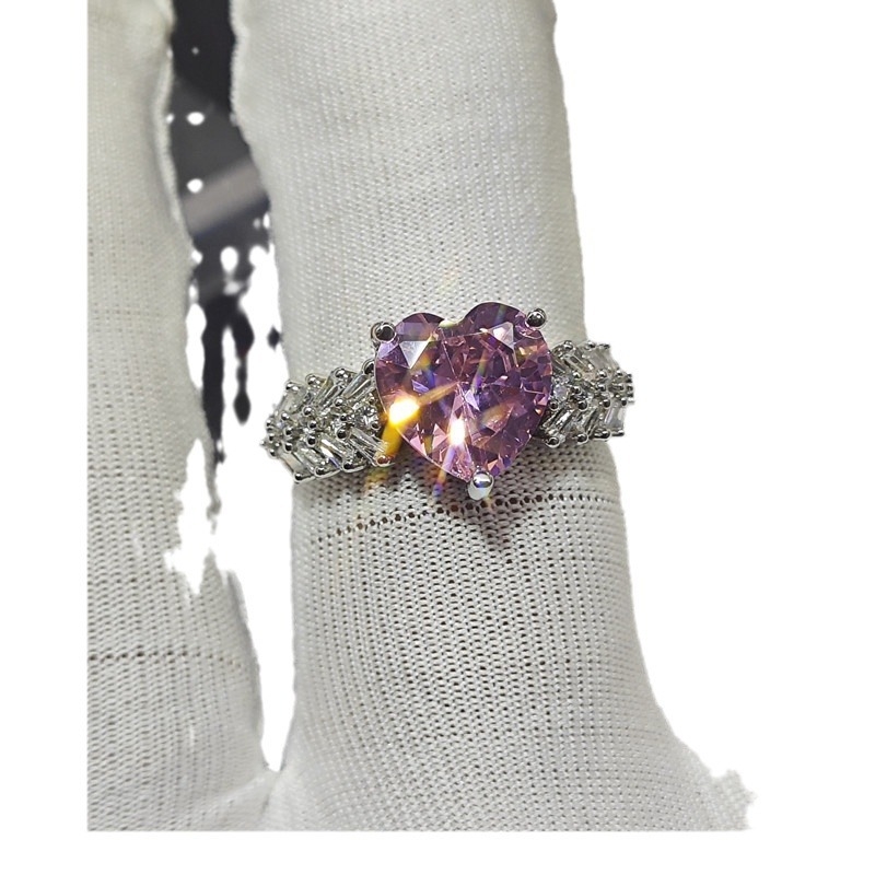 Ding Rui Réz Cirkón Szív Gyűrű Nőknek