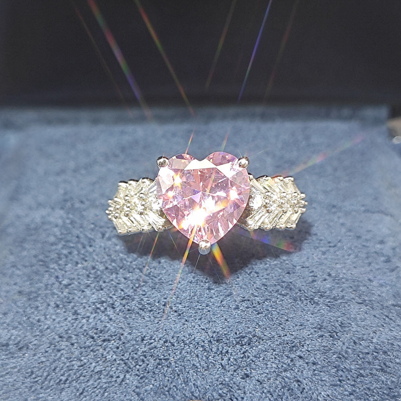 Ding Rui Réz Cirkón Szív Gyűrű Nőknek