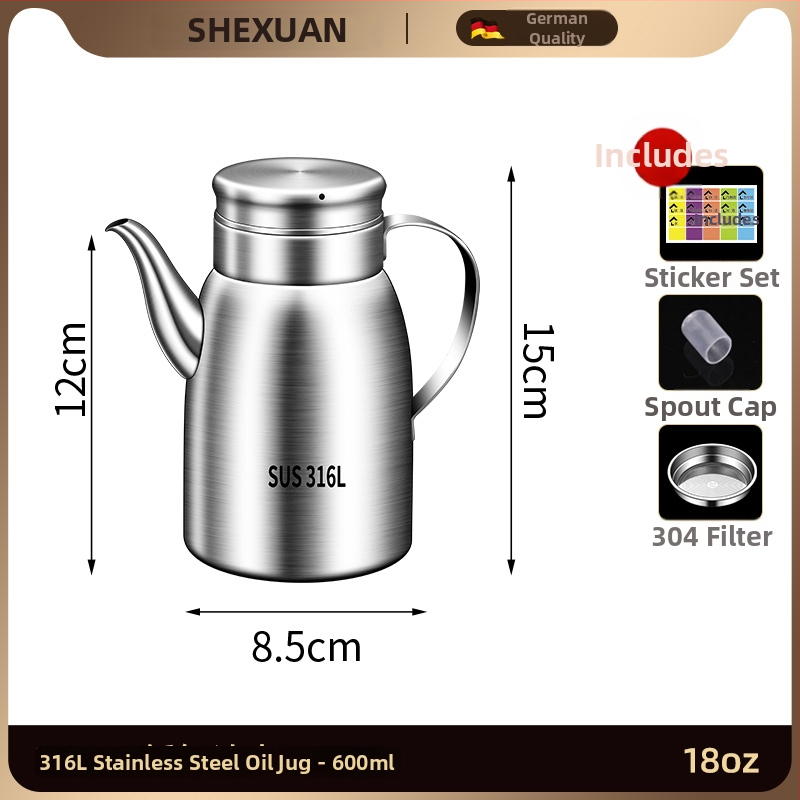 Posuda za ulje od 316L nehrđajućeg čelika za kuhinju, prehrambena kvaliteta, automatsko otvaranje i zatvaranje