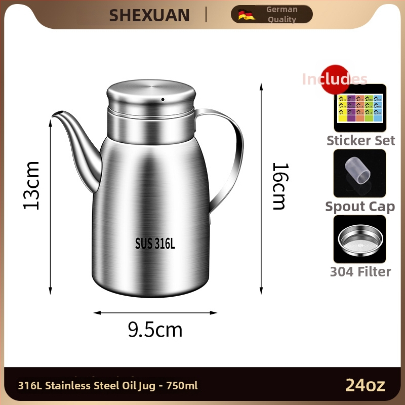 Posuda za ulje od 316L nehrđajućeg čelika za kuhinju, prehrambena kvaliteta, automatsko otvaranje i zatvaranje