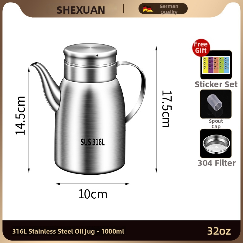 Posuda za ulje od 316L nehrđajućeg čelika za kuhinju, prehrambena kvaliteta, automatsko otvaranje i zatvaranje