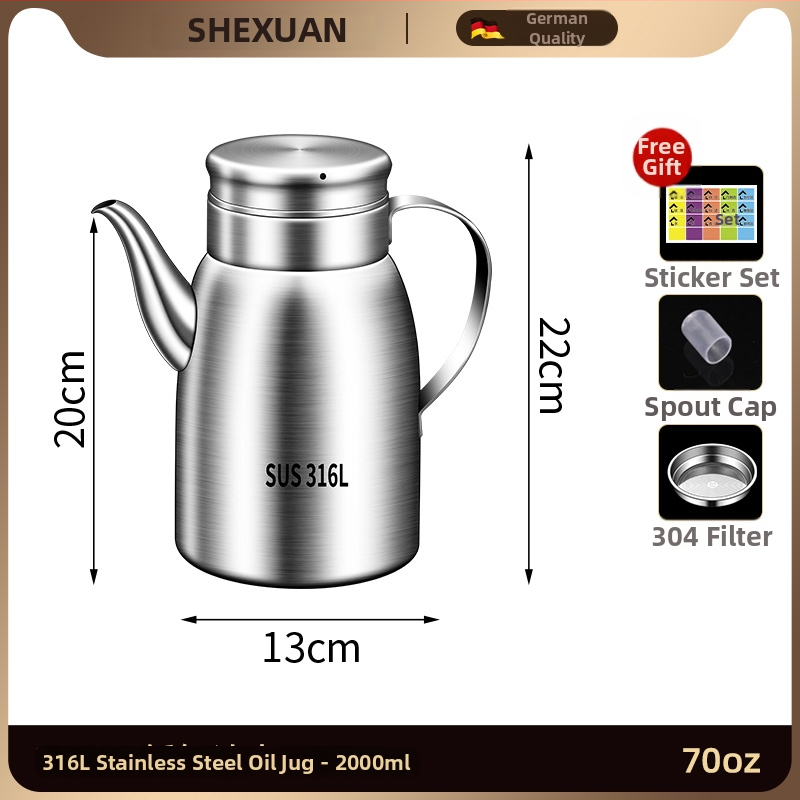 Posuda za ulje od 316L nehrđajućeg čelika za kuhinju, prehrambena kvaliteta, automatsko otvaranje i zatvaranje