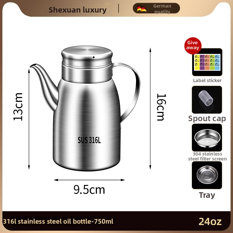 Posuda za ulje od 316L nehrđajućeg čelika za kuhinju, prehrambena kvaliteta, automatsko otvaranje i zatvaranje