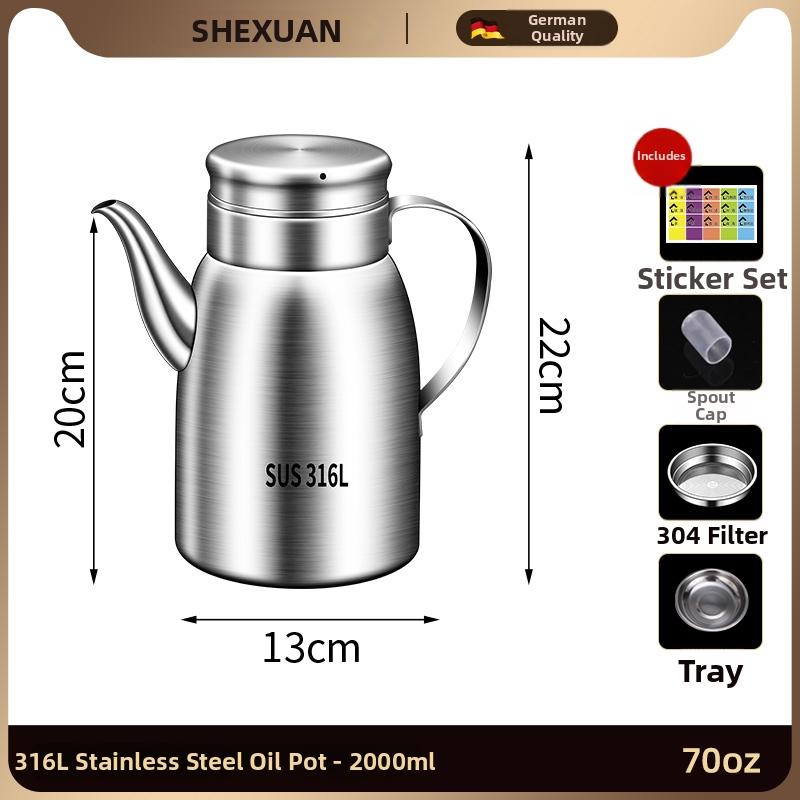 Posuda za ulje od 316L nehrđajućeg čelika za kuhinju, prehrambena kvaliteta, automatsko otvaranje i zatvaranje