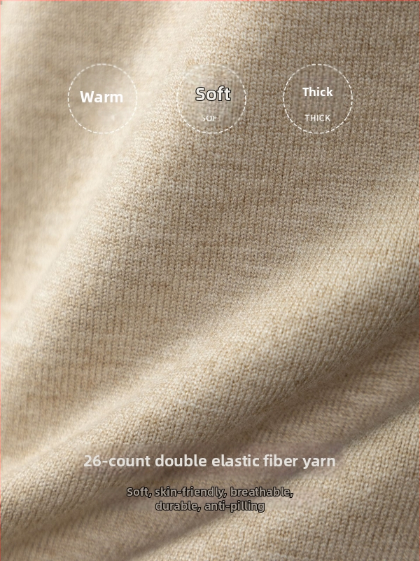 Muški pleteni džemper s kapuljačom i okruglim izrezom, dugi rukavi, mješavina poliestera, jesensko-zimska 2025