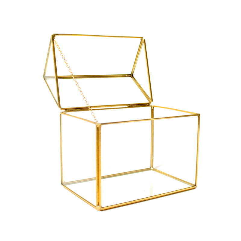 Sere din sticlă în formă de casă pentru flori veșnice — cub geometric, peisaj miniatural
