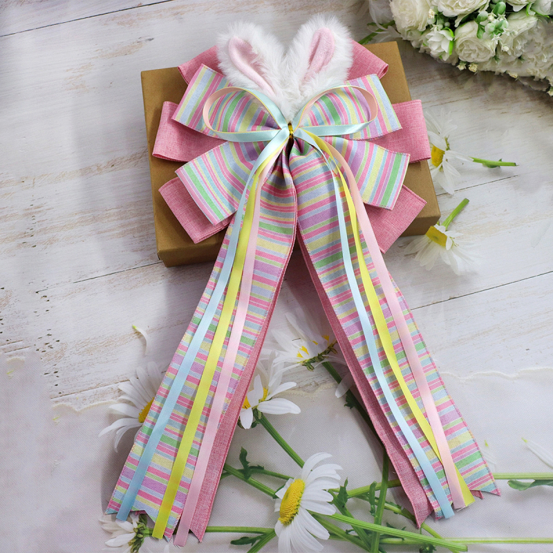 Húsvéti pillangó masni – kézzel készített DIY virág gyűrű dekoráció, otthoni dekoráció (Típus: Húsvéti pillangó masni; Anyagok: nylon, selyem, poliészter; Márka: OOOT BAORJCT; Modell: 260106)