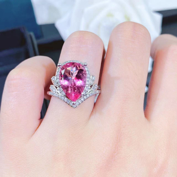 Gyűrű csepp alakú dizájnnal, réz anyag, electroplating, hercegnő stílus