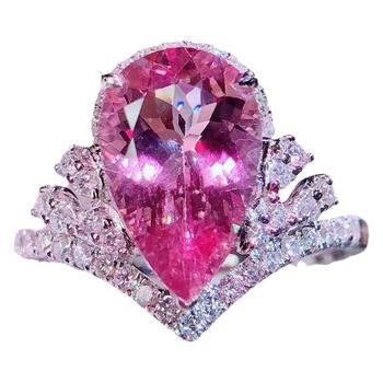 Gyűrű csepp alakú dizájnnal, réz anyag, electroplating, hercegnő stílus