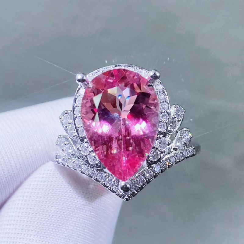 Gyűrű csepp alakú dizájnnal, réz anyag, electroplating, hercegnő stílus