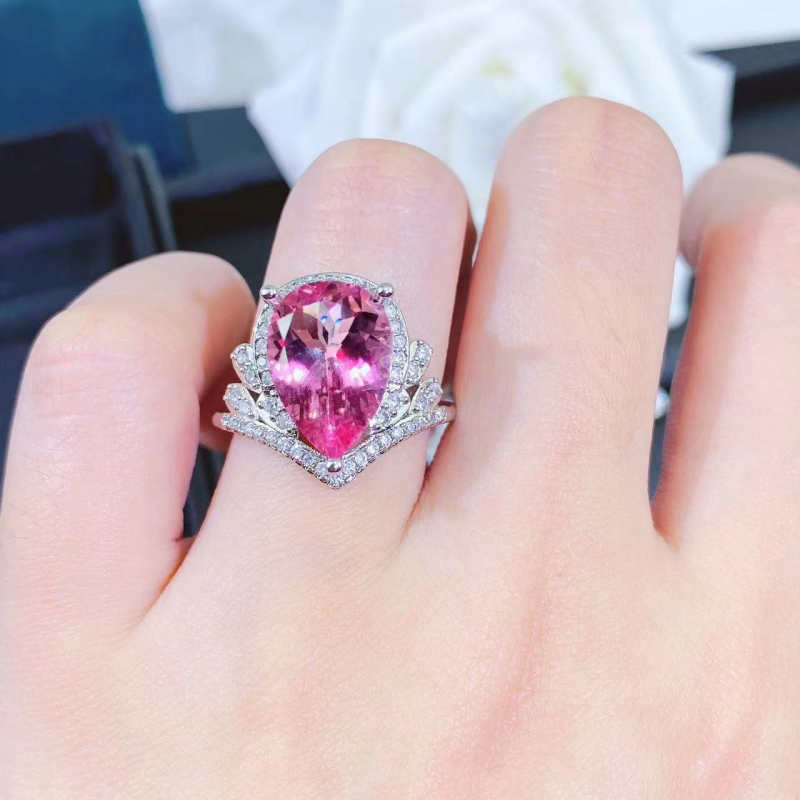 Gyűrű csepp alakú dizájnnal, réz anyag, electroplating, hercegnő stílus