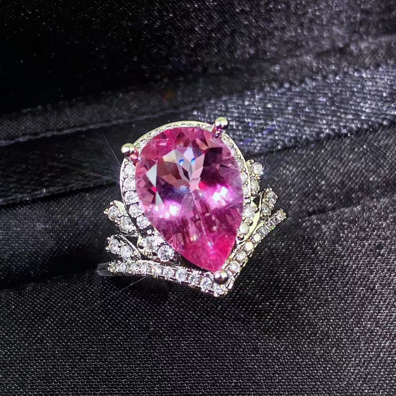 Gyűrű csepp alakú dizájnnal, réz anyag, electroplating, hercegnő stílus