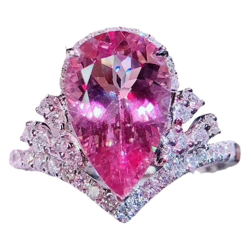 Gyűrű csepp alakú dizájnnal, réz anyag, electroplating, hercegnő stílus