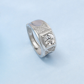 OD.SI férfi réz gyűrű moissanittel és cirkonnal, elektrolitikus bevonattal