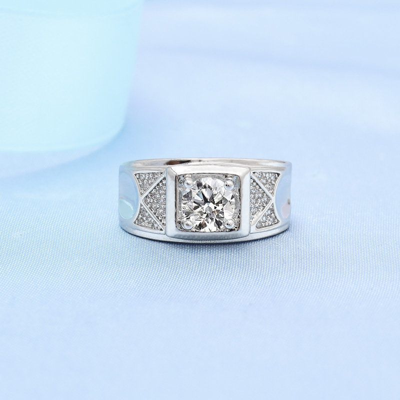 OD.SI férfi réz gyűrű moissanittel és cirkonnal, elektrolitikus bevonattal