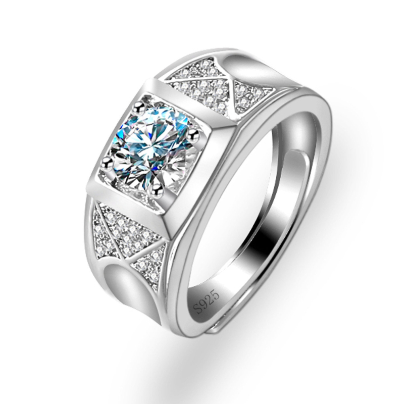 OD.SI férfi réz gyűrű moissanittel és cirkonnal, elektrolitikus bevonattal