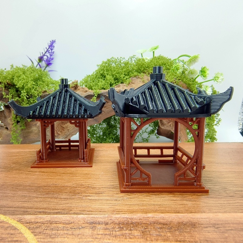 Akvériumi mikro-táj dísz, műanyag, 3D-nyomtatás, ókori építészeti mikro-táj stílus