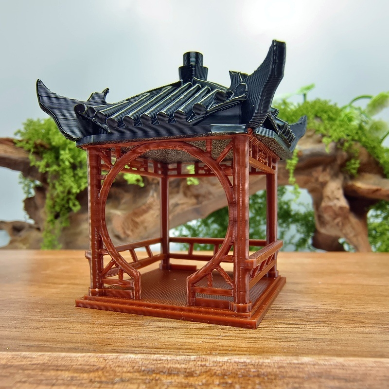 Akvériumi mikro-táj dísz, műanyag, 3D-nyomtatás, ókori építészeti mikro-táj stílus