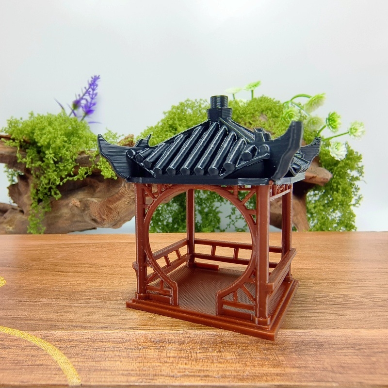 Akvériumi mikro-táj dísz, műanyag, 3D-nyomtatás, ókori építészeti mikro-táj stílus