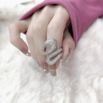 Domitia réz nyitott végű gyűrű cirkóniával, geometriai design, modell DMJZ532