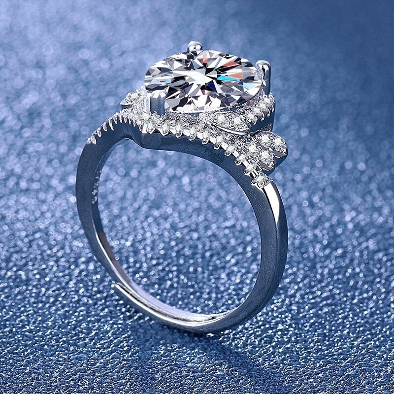 Női koronás gyűrű szív alakú kővel, galvanizált bevonattal, őszi 2024 divat