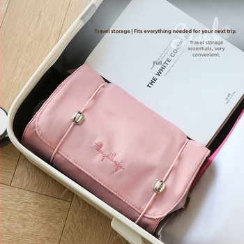 Γυναικεία νάιλον clutch τσάντα, αποσπώμενο σύστημα αποθήκευσης 4-σε-1, πτυσσόμενος ταξιδιωτικός καλλυντικός οργανωτής, αναπνεύσιμος σχεδιασμός, κλείσιμο Velcro