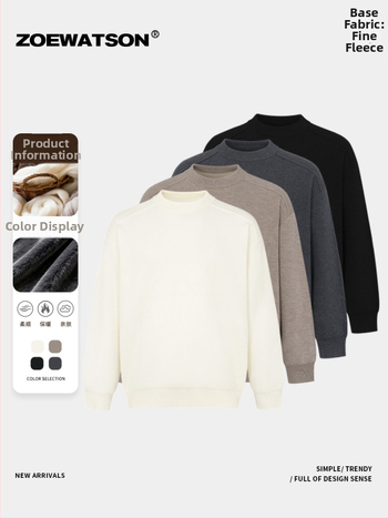 Pleteni džemper s okruglim izrezom, fleece podstava, dugi rukavi, najlon 58% tkanina, zadržava toplinu