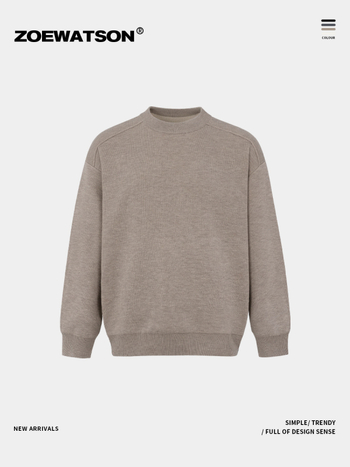 Pleteni džemper s okruglim izrezom, fleece podstava, dugi rukavi, najlon 58% tkanina, zadržava toplinu