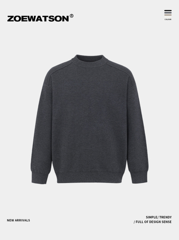 Pleteni džemper s okruglim izrezom, fleece podstava, dugi rukavi, najlon 58% tkanina, zadržava toplinu