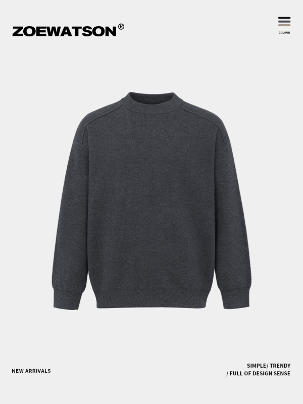 Pleteni džemper s okruglim izrezom, fleece podstava, dugi rukavi, najlon 58% tkanina, zadržava toplinu