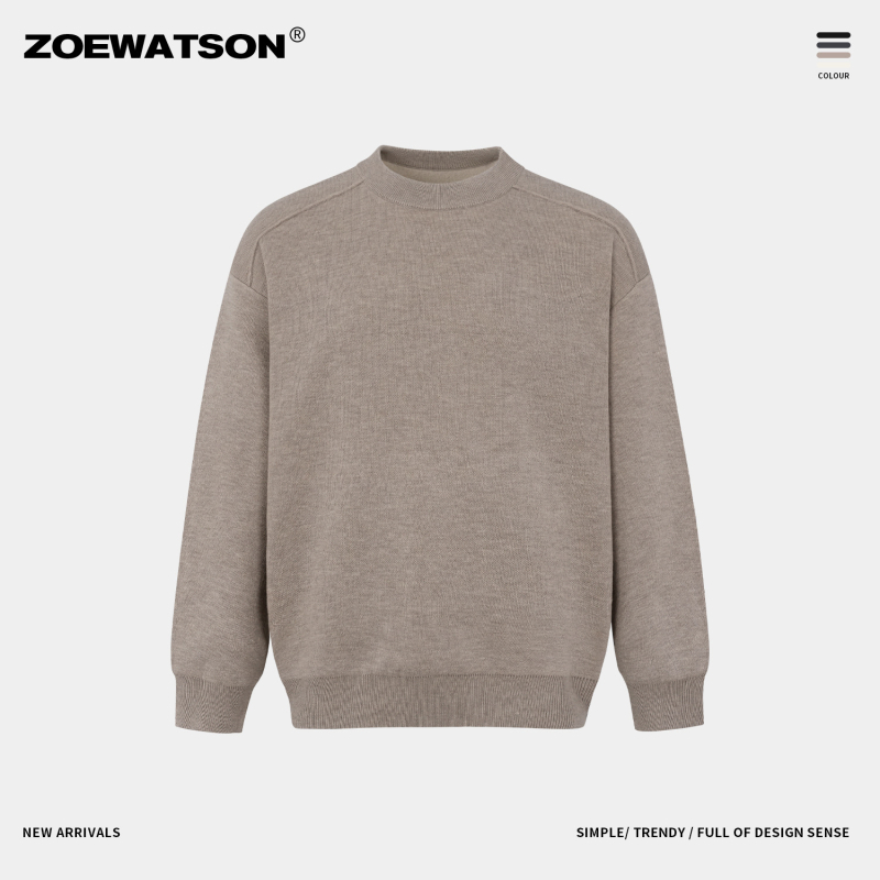 Pleteni džemper s okruglim izrezom, fleece podstava, dugi rukavi, najlon 58% tkanina, zadržava toplinu