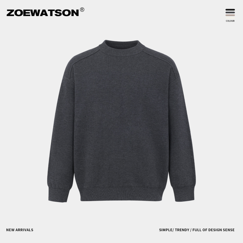 Pleteni džemper s okruglim izrezom, fleece podstava, dugi rukavi, najlon 58% tkanina, zadržava toplinu