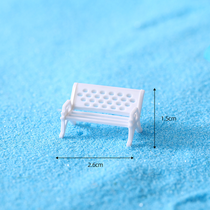 Miniatúrne PVC parkové kreslo pre machový mikrolandschaft v teráriu — vstrekované, moderné umenie, prispôsobiteľné