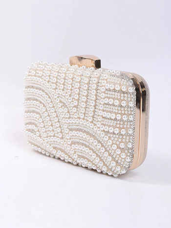 Večernja clutch torbica s malim kvadratnim oblikom, najlon tijelo, poliester podstava, džep za telefon, zaključavanje brava, Qingxing, proljeće 2024
