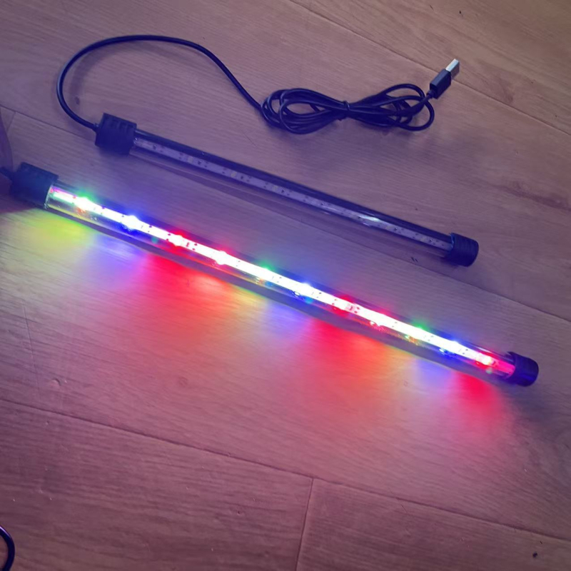 LED svjetlo za akvarij, dvostruki red, USB napajanje, 110V kompatibilno, PVC i staklo
