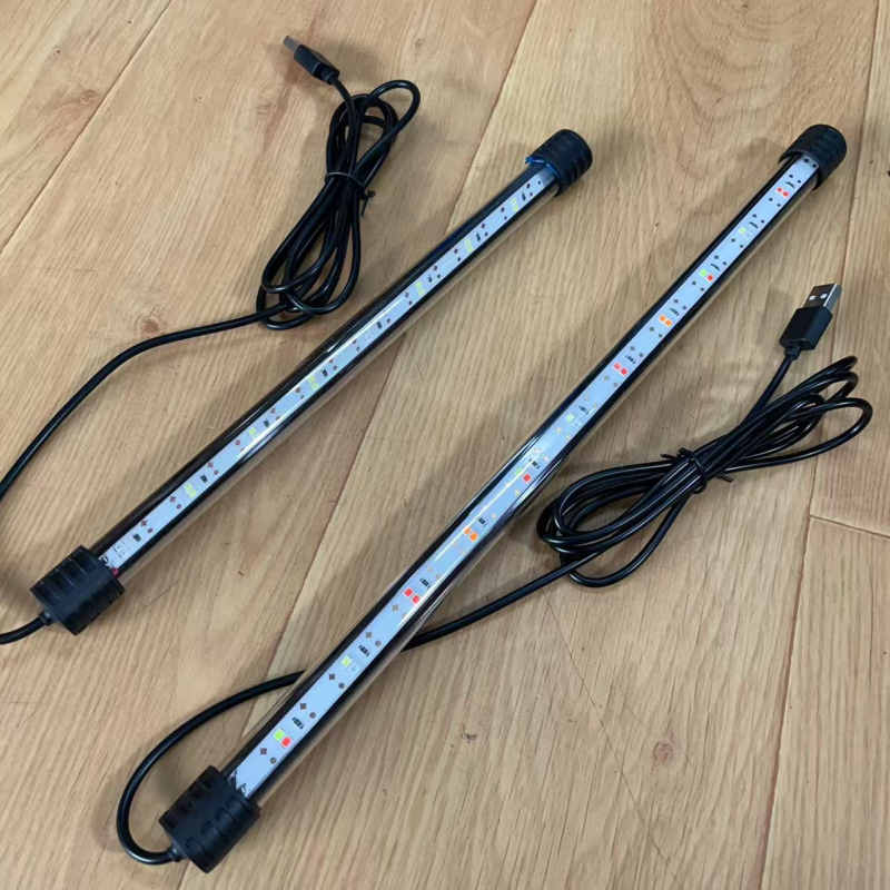 LED svjetlo za akvarij, dvostruki red, USB napajanje, 110V kompatibilno, PVC i staklo