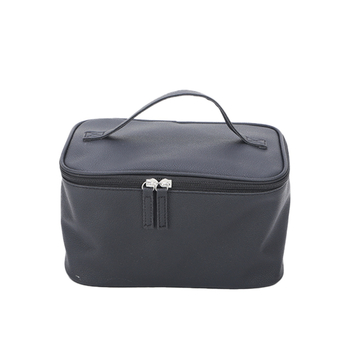 Τσαντάκι καλλυντικών από PU δέρμα με ενσωματωμένη τσέπη με φερμουάρ, κλείσιμο με φερμουάρ, οριζόντιο τετράγωνο σχήμα, επένδυση πολυεστέρα