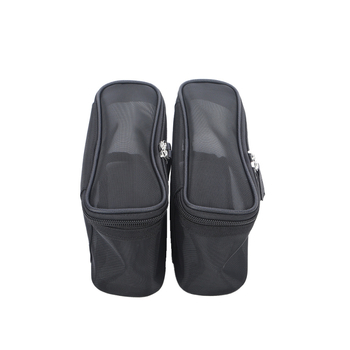 Τσαντάκι καλλυντικών από PU δέρμα με ενσωματωμένη τσέπη με φερμουάρ, κλείσιμο με φερμουάρ, οριζόντιο τετράγωνο σχήμα, επένδυση πολυεστέρα